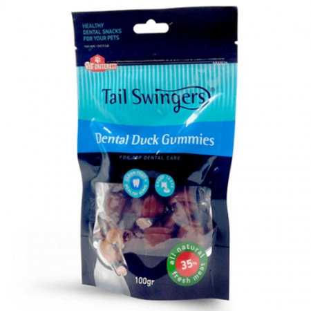 CAINI - Tail Swingers, Dental Duck Gummies, recompense caini, 100g