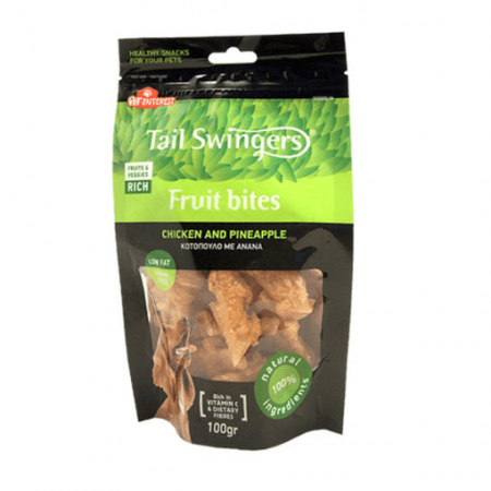 CAINI - Tail Swingers, Fruit bites, pui si ananas, recompense caini, 100g