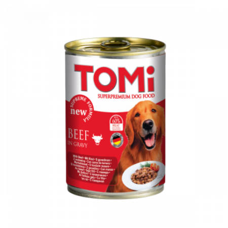 CAINI - Tomi, Hrana umeda pentru caine adult, vita, conserva 400g