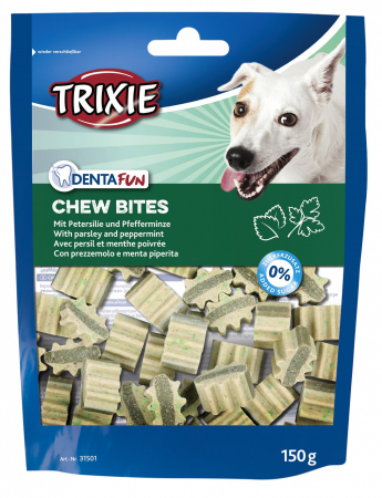 CAINI - Trixie DentaFun, Chew Bites, recompense caini, patrunjel si menta, 150g