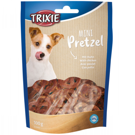 CAINI - Trixie, Mini Pretzel, recompense caini, pui, 100g