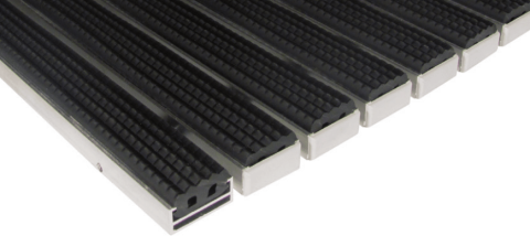 Stergatoare de picioare profesionale - Stergator profesional de picioare  EXTERIOR din profile de aluminiu eloxat cu insertii de cauciuc