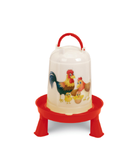 Adăpător pentru păsări de curte cu picior 5L - roșu [1]