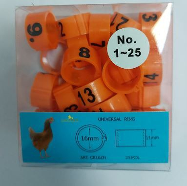 Inele (cleme) zip numerotate Ø 16 mm / 25 buc [6]