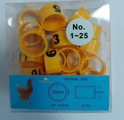 Inele (cleme) zip numerotate Ø 16 mm / 25 buc [12]