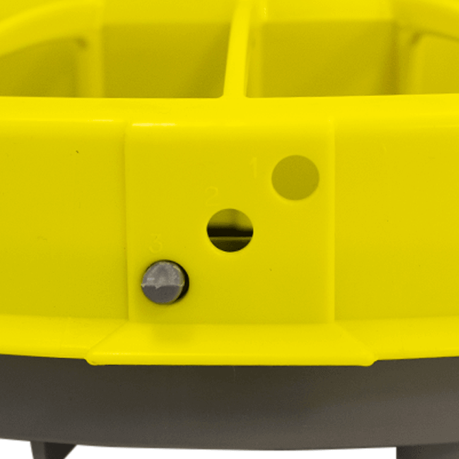 Hrănitoare din plastic cu grilă pentru prevenirea risipei 15 kg (galben) cu picior [3]