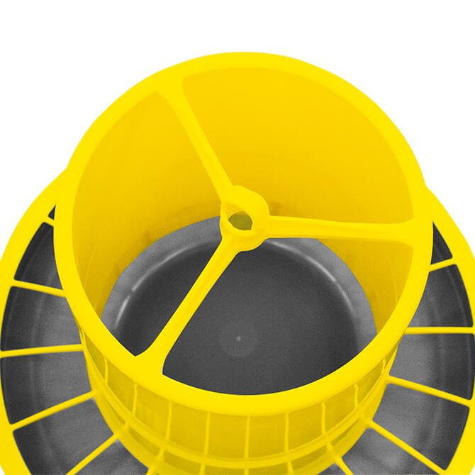 Hrănitoare din plastic cu grilă pentru prevenirea risipei 15 kg (galben) cu picior [2]