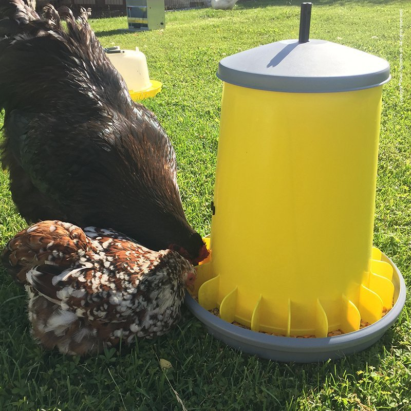 Hrănitoare din plastic cu grilă pentru prevenirea risipei 20 l (galben) cu picior [5]