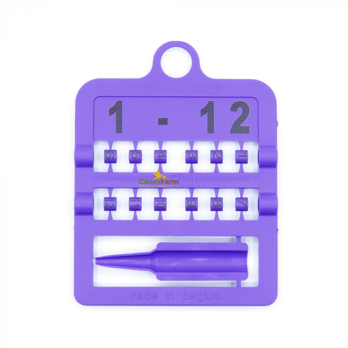 Inele (cleme) păsări Ø 2,5 mm numerotate 1-12/cartonaș [5]