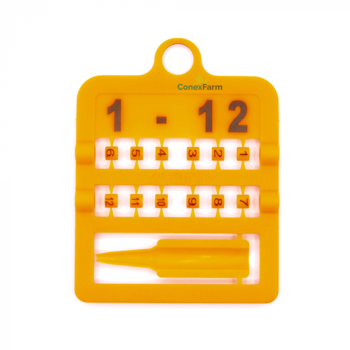 Inele (cleme) păsări Ø 2,5 mm numerotate 1-12/cartonaș [9]