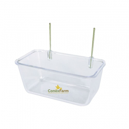 Hrănitori - Adăpătoare/hrănitoare din plastic pentru păsări exotice 8x4x3,5 cm