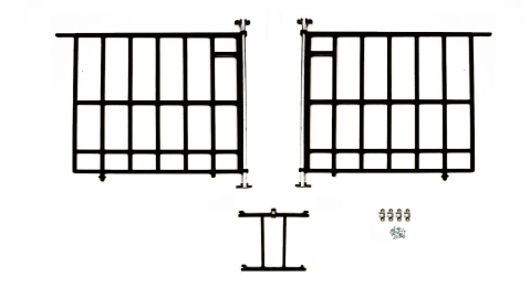 Accesorii - Fețe de boxe din plastic cu tijă de aluminiu 76x39 cm – negru