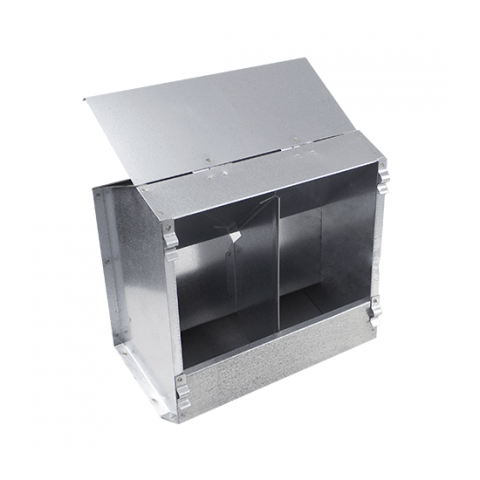 Hrănitori - Hrănitoare din metal pentru iepuri cu 2 compartimente cu capac