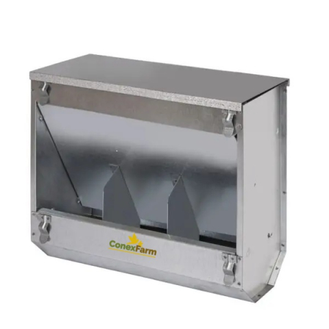 Hrănitori - Hrănitoare din metal pentru iepuri cu 3 compartimente cu capac