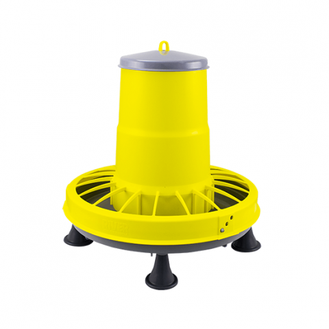 Hrănitori - Hrănitoare din plastic cu grilă pentru prevenirea risipei 12 kg (galben) cu picioare