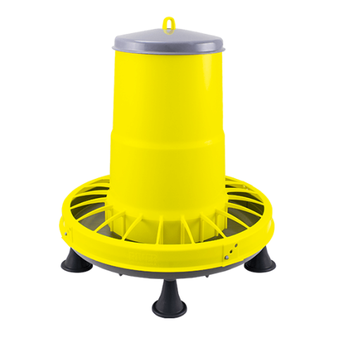Hrănitori - Hrănitoare din plastic cu grilă pentru prevenirea risipei 15 kg (galben) cu picior