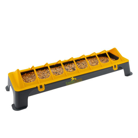 Hrănitori - Hrănitor pentru porumbei și pui, cu picioare– 50 cm (negru/galben)