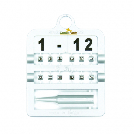 Inele (cleme) păsări Ø 3 mm numerotate 1-12/cartonaș [5]