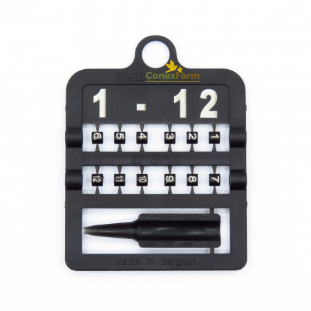Inele (cleme) păsări Ø 3 mm numerotate 1-12/cartonaș [11]