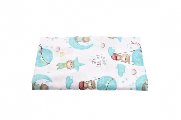 Cearsaf patut 120x60 cm bumbac 100% model ursuleti in balon [2]