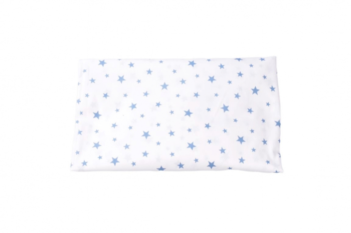 Cearsaf patut 120x60 cm bumbac 100% model stelute mici bleu [2]