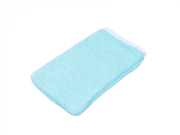 Halat de baie cu gluga frotir bumbac bleu 5-6 ani + manusa [2]