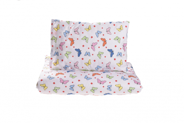 Lenjerie 3 piese model Fluturasi + Protectie impermeabila patut 120x60 cm [2]