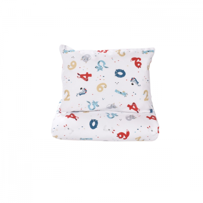 Lenjerie 3 piese model Cifre  + Protectie impermeabila patut 120x60 cm [2]