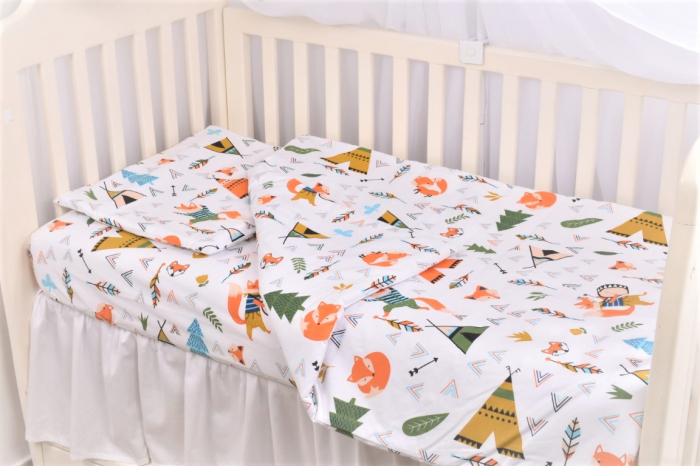 Lenjerie 3 piese model Animalute + Protectie impermeabila patut 120x60 cm [3]