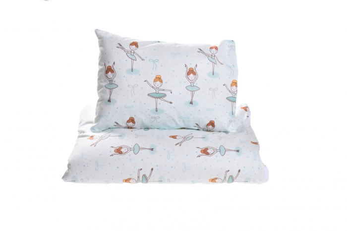 Lenjerie 3 piese model Fluturasi + Protectie impermeabila patut 120x60 cm [2]