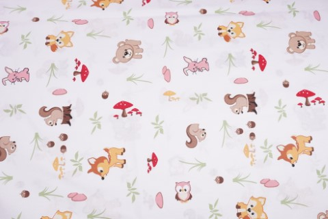 Lenjerie 6 piese patut 120x60 cm bumbac 100% model animalute si ciuperci [3]