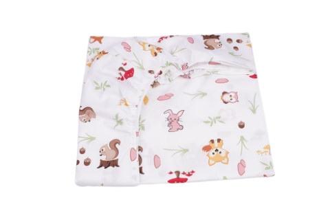 Lenjerie 6 piese patut 120x60 cm bumbac 100% model animalute si ciuperci [4]