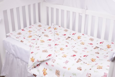 Lenjerie 6 piese patut 120x60 cm bumbac 100% model animalute si ciuperci [2]