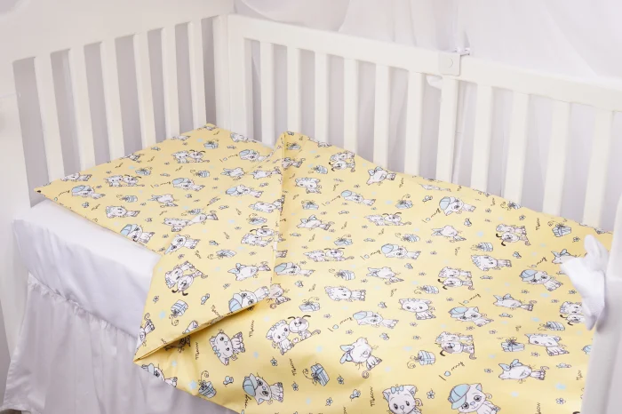 Lenjerie 6 piese patut 120x60 cm bumbac 100% model pisicute [4]