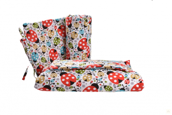 Lenjerie 6 piese patut 120x60 cm bumbac 100% model Buburuze [2]