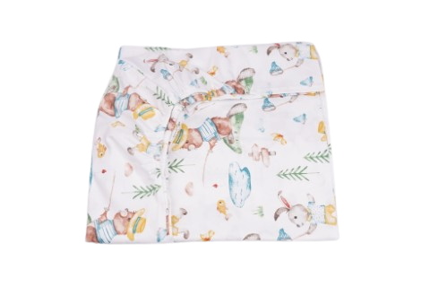 Lenjerie 6 piese patut 120x60 cm bumbac 100% model iepurasi galbeni [3]