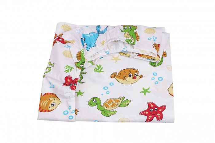 Lenjerie 6 piese patut 120x60 cm bumbac 100% model  animale acvatice [2]