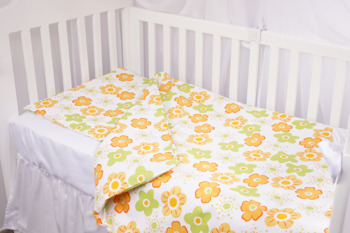 Lenjerie 6 piese patut 120x60 cm bumbac 100% model floricele [3]