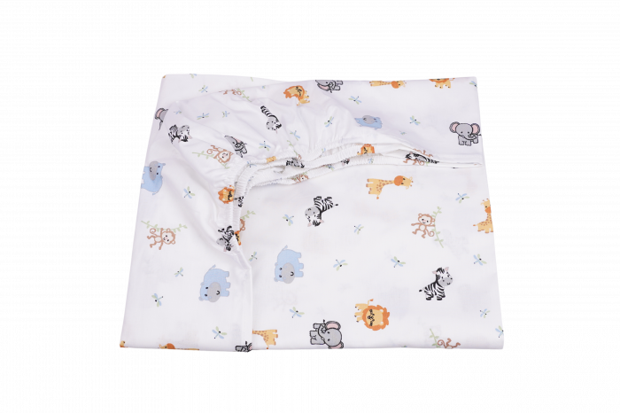 Lenjerie 6 piese patut 120x60 cm bumbac 100% model  animalute safari [3]