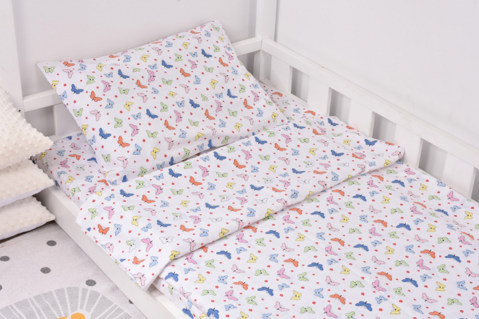 Lenjerie pat 3 piese model fluturasi  90x200 cm [2]