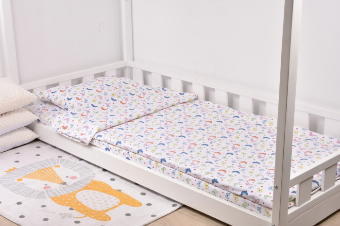 Lenjerie pat 3 piese model fluturasi  90x200 cm [4]