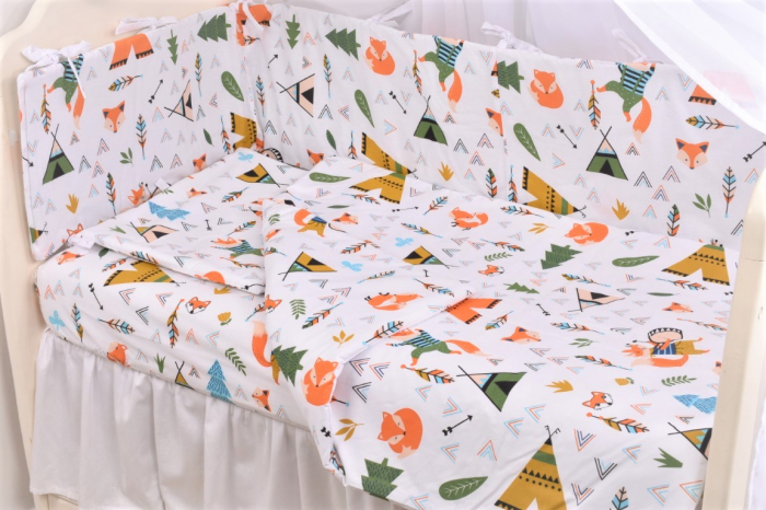 Lenjerie patut 120x60 cm, 3 piese bumbac 100% model Animalute [3]