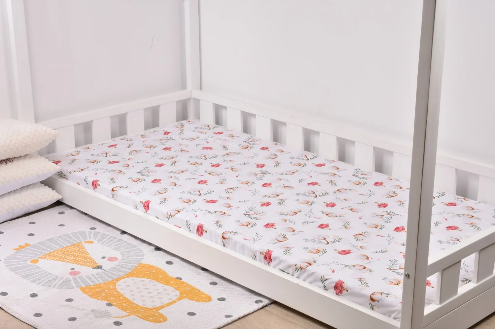 Lenjerie patut 120x60 cm, 3 piese bumbac 100% model Flori de bumbac [3]