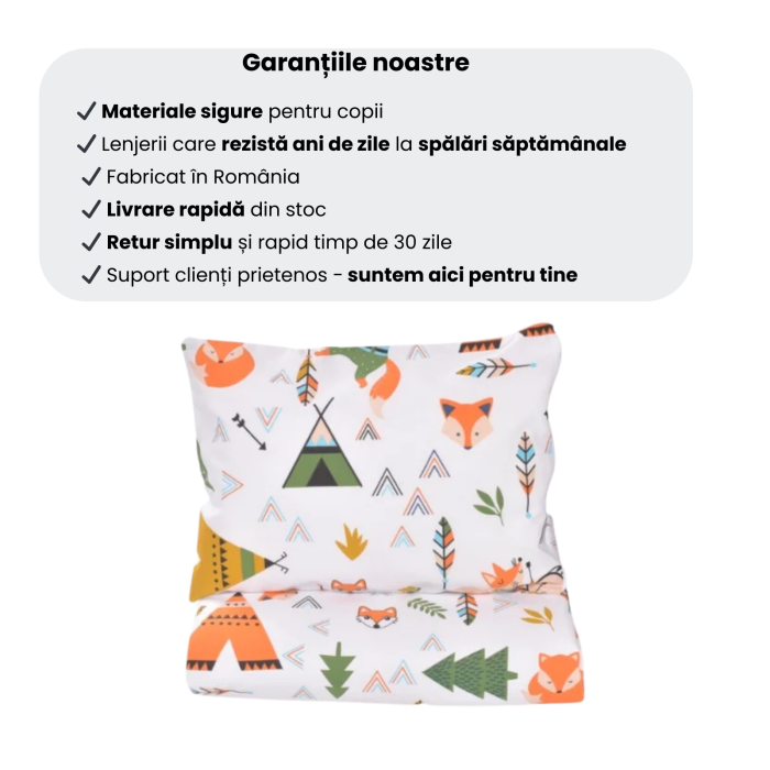 Lenjerie patut gradinita 3 piese patut stivuibil bumbac 100% model Animalute [5]