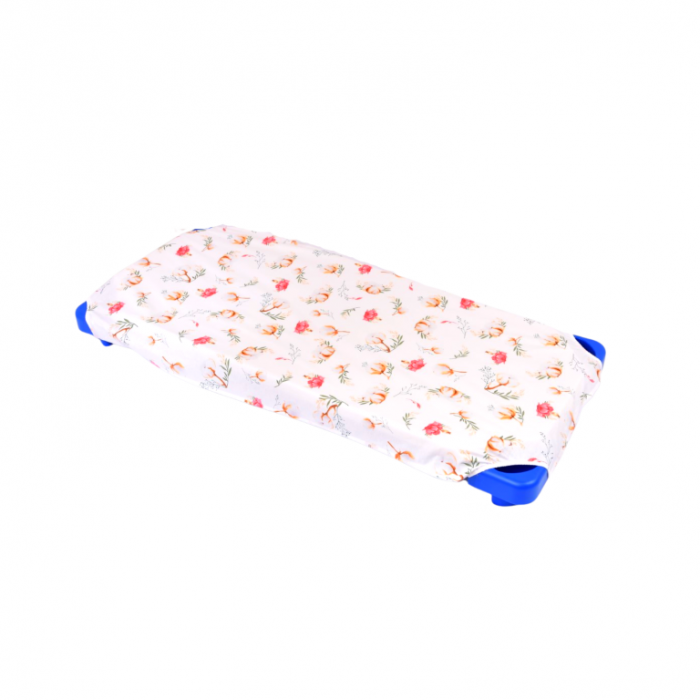 Lenjerie patut gradinita 3 piese patut stivuibil bumbac 100% model Flori de bumbac [2]