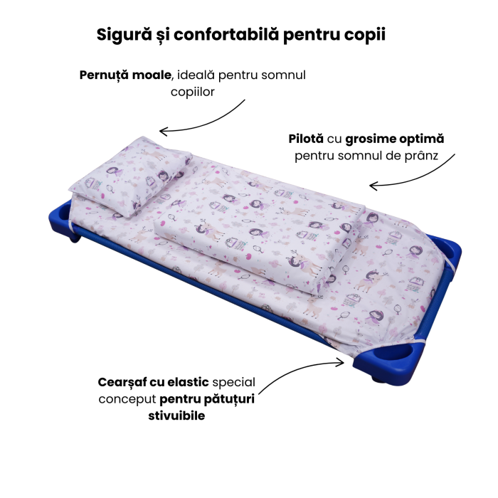 Lenjerie patut gradinita 5 piese bumbac 100% model Fetite [2]