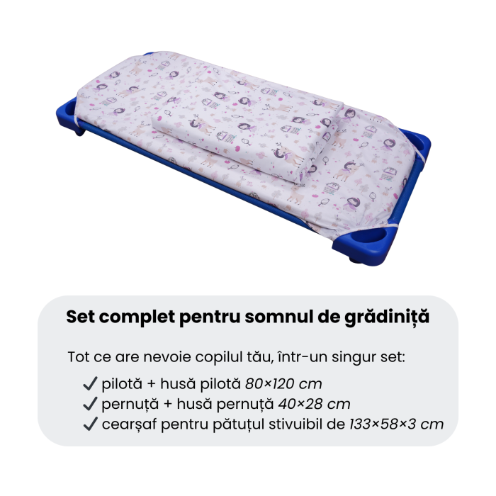 Lenjerie patut gradinita 5 piese bumbac 100% model Fetite [4]