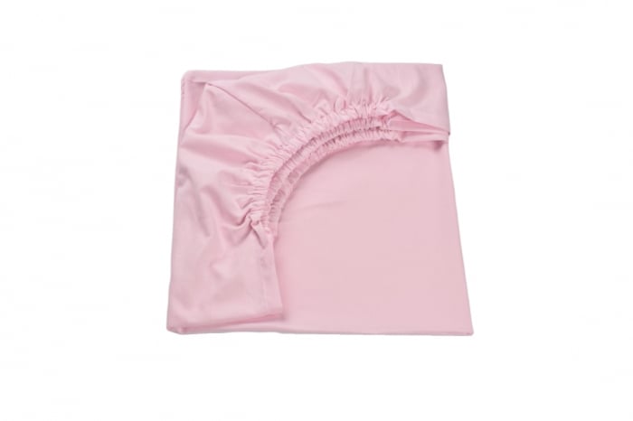 Set 2 cearsafuri patut 120x60 cm bumbac 100% alb/roz+ Protectie impermeabila [5]