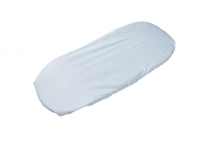Set 2 cearsafuri cosulet si landou 72x30 cm bumbac 100% alb/bleu + protectie impermeabila [3]