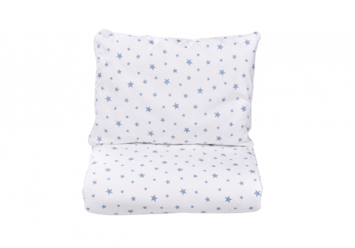 Set complet lenjerie si aparatori model Stelute bleu patut 120x60 cm [2]